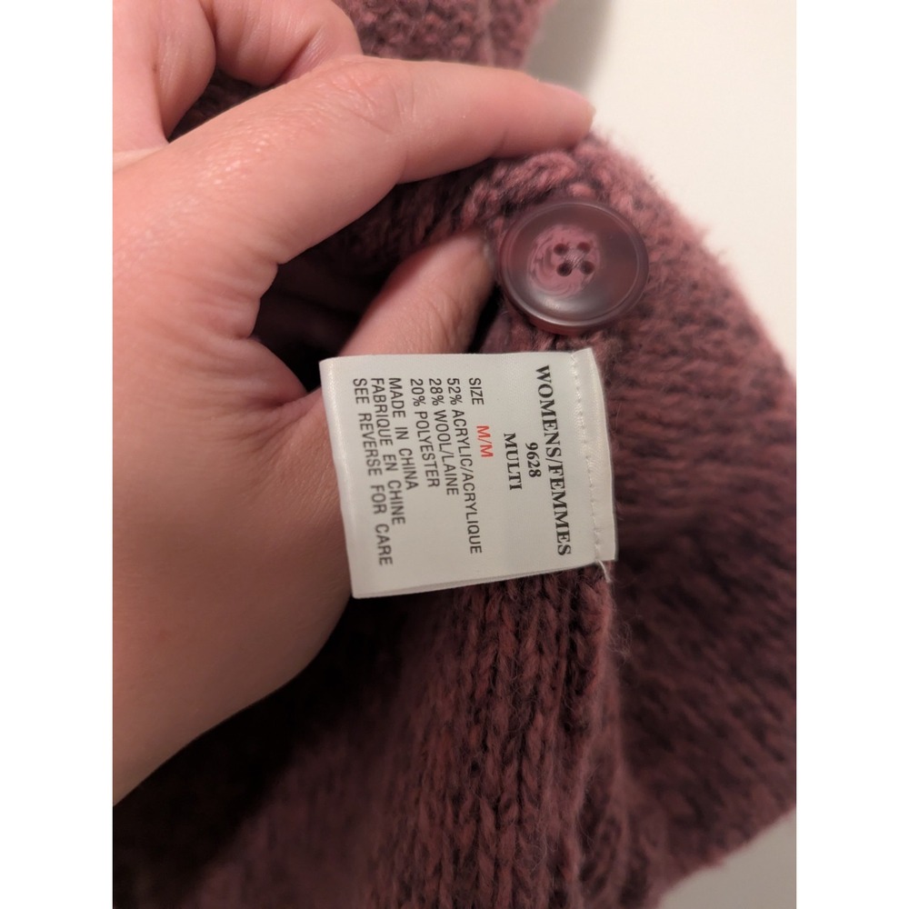 Woolrich Women's Size Medium Pink Gray Wool Blend Knit Button Up Sweater‎ Vest - Picture 8 of 8